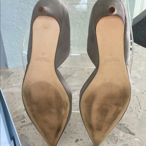 ZARA grey suede kitten heels Excellent - Picture 8 of 9